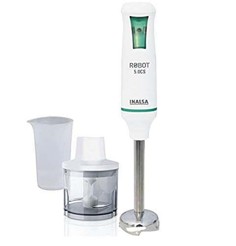 INALSA Hand Blender Robot 5.0 CS with 500 Watt with Chopper & 700 ml Multipurpose Jar|100% Copper Motor |Low Noise |2 Year Warranty| ISI Approved INALSA Hand Blender Robot 5.0 CS with 500 Watt with Chopper & 700 ml Multipurpose Jar|100% Copper Motor |Low Noise |2 Year Warranty| ISI Approved
